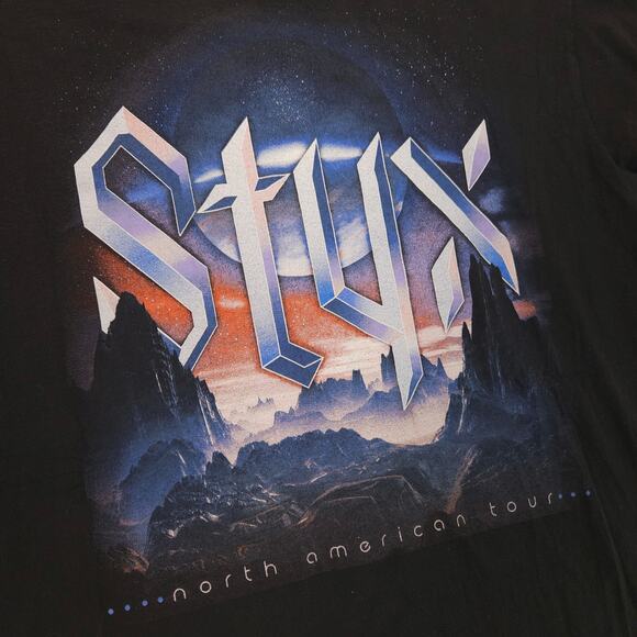 Styx North American Tour Band Short Sleeve Crew Neck Shirt Mens Size M Black - Picture 4 of 9